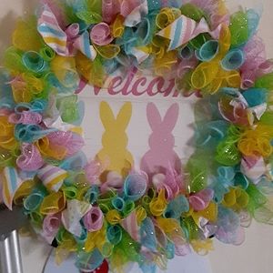 Pastel Easter welcome wreath